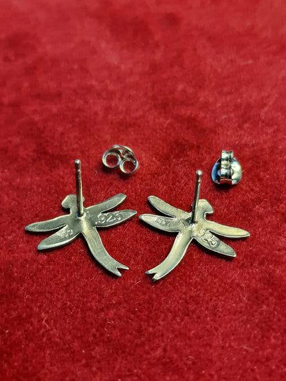 Dragonfly earrings, hand made by Brenton West with .925 and CBW stamped on reverse.